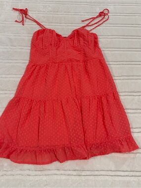 wild fable Coral Tiered Sundress with Tie Straps